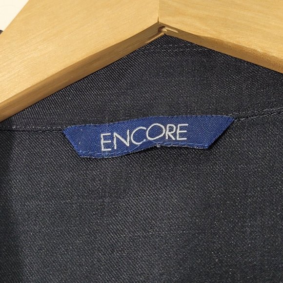 Encore Womens Navy Blazer Jacket Business Casual Zipper Front & Pockets Classic - Picture 4 of 12